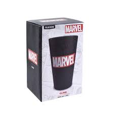 Marvel logo glass