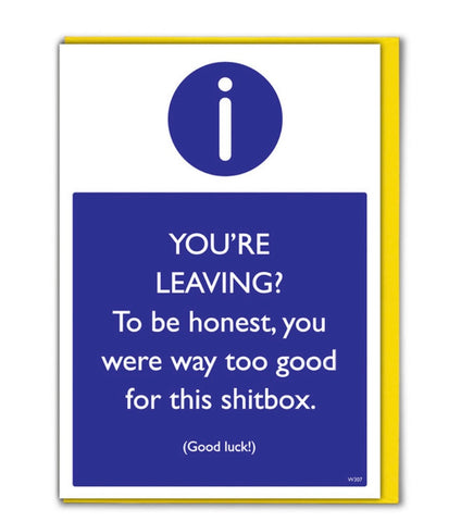 Leaving this shitbox card