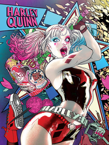 Harley Quinn neon canvas