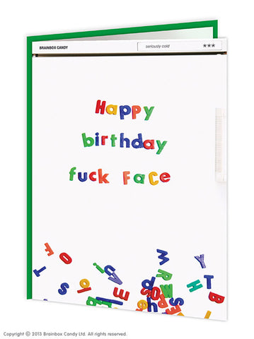 Birthday fuck face card