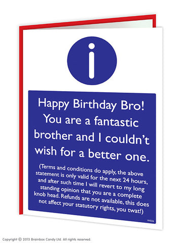 Brother T&C card