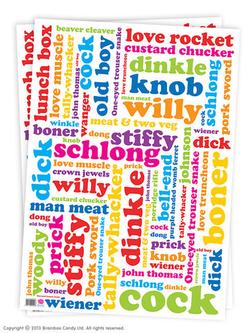 Cock word wrapping paper