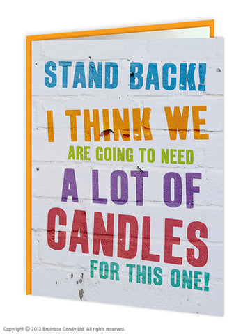 Stand back candles card