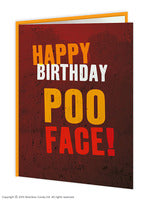 Happy birthday poo face card