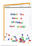 Birthday last year card