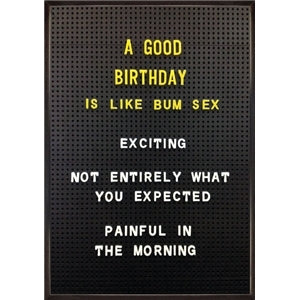 Birthday bum sex card