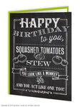 Squashed tomatoes card