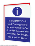 Fathers day socks card