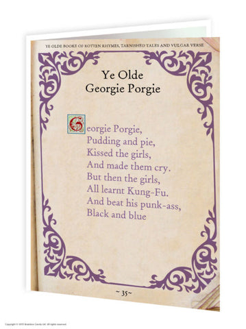 Georgie Porgie card