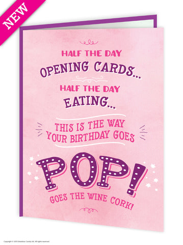 Pop goes the wine cork card