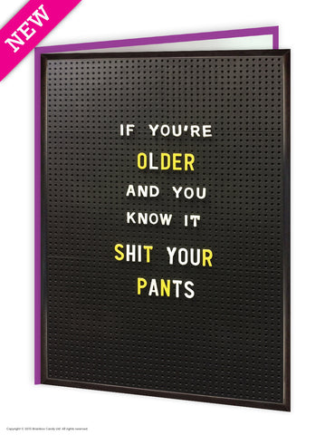 Older and you know it card