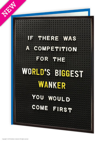 Worlds biggest wanker card