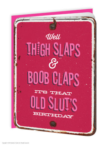 Thigh Slaps & Boob Claps Card