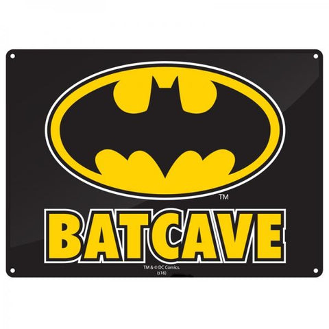 Batcave small tin sign