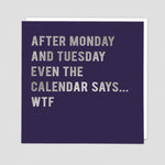 After Monday calender card