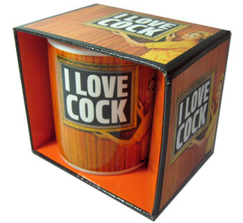 Orange Love cock mug