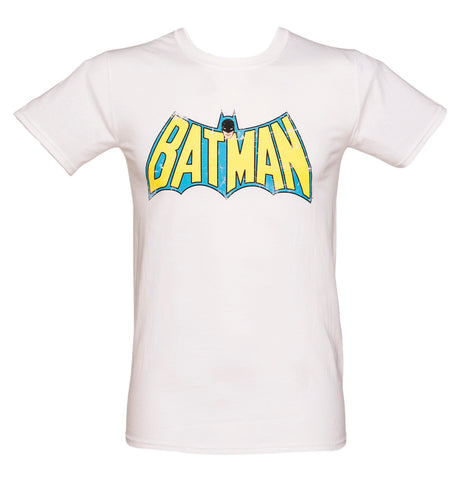 Batman white logo T XL