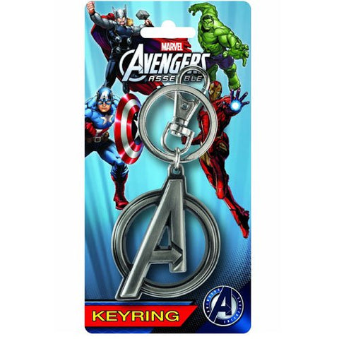 Avengers logo pewter keyring