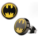 Batman logo earrings