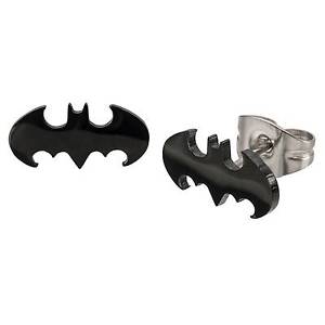 Batman black logo earrings