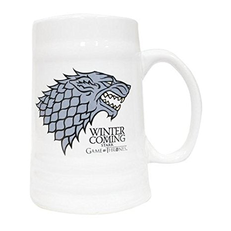 Stark white ceramic stein