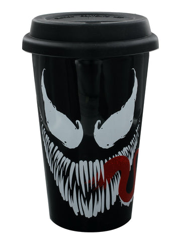 Venom face metal travel mug