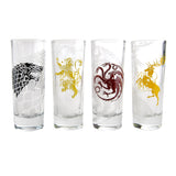 Game of thrones set of 4 house glasses