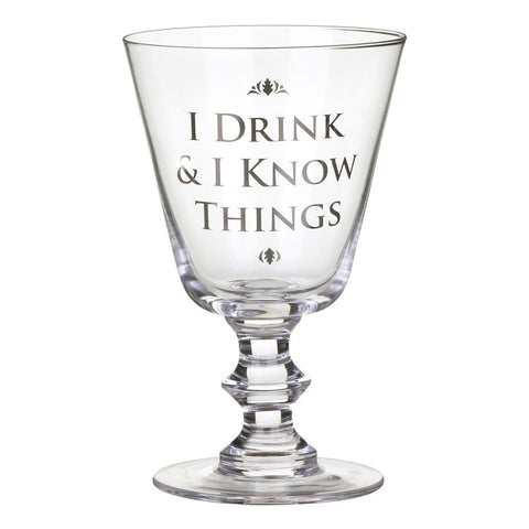 Game of Thrones wine glass know things