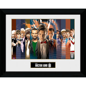Dr Who 11 doctors framed print