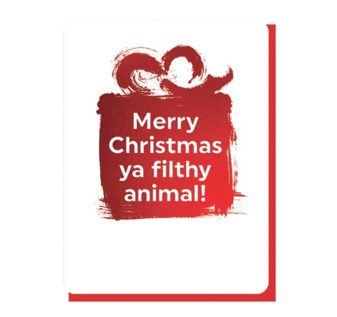 Merry Christmas ya filthy animal card