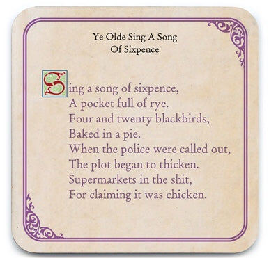 Sing a song of sixpence coaster