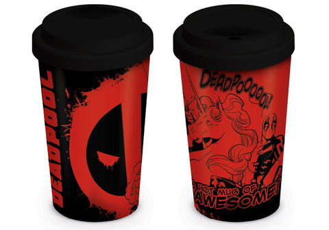 Deadpool unicorn travel mug