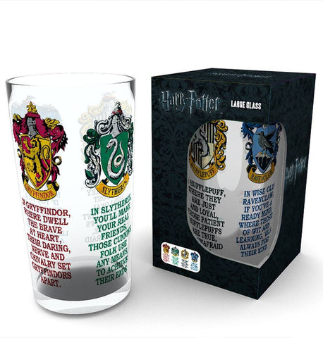 Harry Potter house crests glass