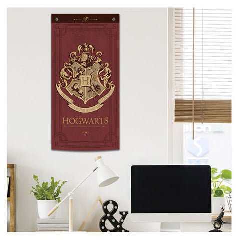 Hogwarts burgundy crest wall banner