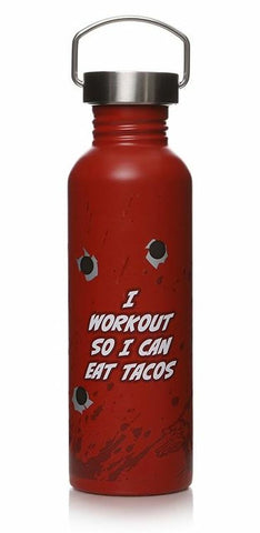 Deadpool Eat Tacos metal water bottle