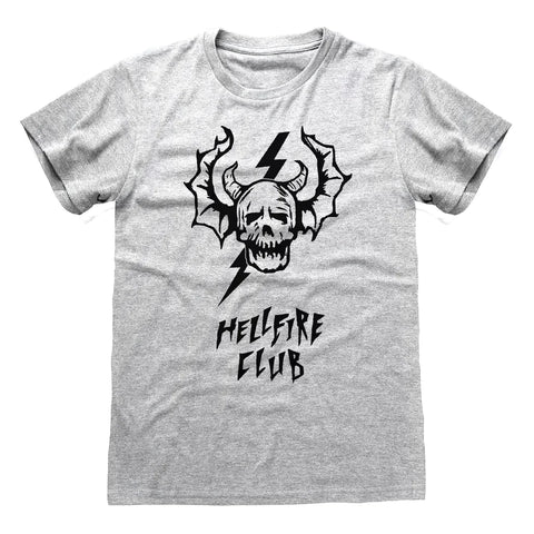 Hellfire Skull grey T-shirt Small